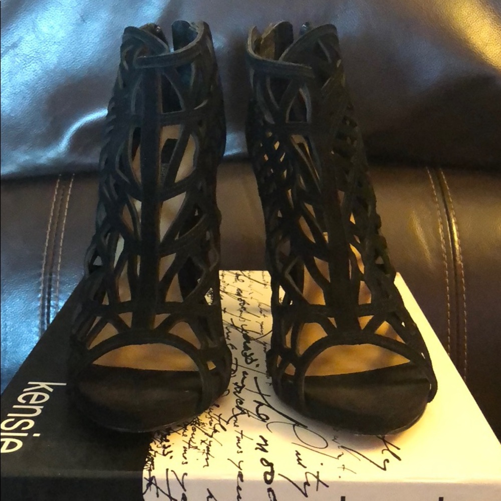Sexy Black Cage Heels